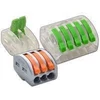 Kép 3/4 - Nyitható, csavarnélküli vezetékösszekötő - zöld - 3 x 0.5-4mm