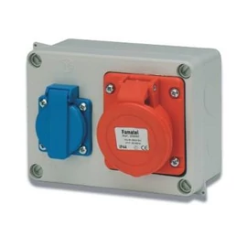 FAMATEL Szerelt Ipari doboz 1x16A 2P+1x32A 3P