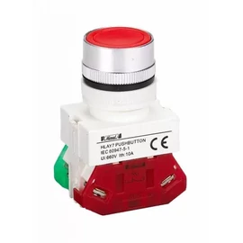 HIMEL HLAY7-11BNZS Piros reteszelt nyomógomb 1NO+1NC.