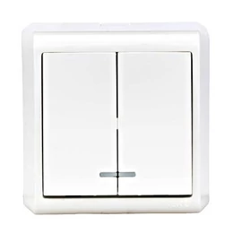 Falon kívüli csillárkapcsoló+irányfény, csavaros, IP20,fehér