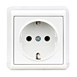 Falon kívüli dugaszolóaljzat, csavaros, IP20, fehér