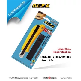 Akciós csomag BN-AL 18mm-es kés és 1 db LBB-10 18mm-es pengecsomag ( 10 db penge )