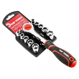 Racsnis dugokulcs készlet 12 részes 10-17 mm 1/4" TOP TOOLS