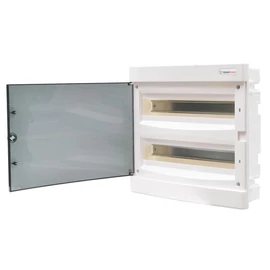 Süllyesztett kiselosztó doboz, C sorozat, 36, modulos, átlátszó aktó, 2soros, 392x357x106mm, IP40