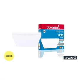 UltraTech LED mennyezeti lpt. lapos szögletes 24W 1920lm 4000K IP20