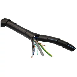 Vezetékösszefogó rendező szalagspirál, fekete 13-70mm, PE