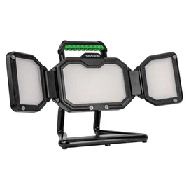 Tracon hordozható akkus LED munkalámpa+USB töltő 50W, IP54, 3,7V, 12Ah, 5000lm, 4000K