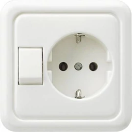 Dugalj földelt süllyesztett,fehér független váltókapcsolóval, 10A IP20 0500110551