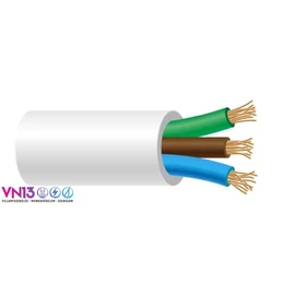 Mt 3x0,75 fehér sodrott 300/300V H03VV-F H05VV-F