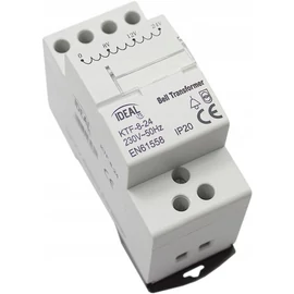 Csengő transzformátor reduktor 230VAC 8-12-24VAC DIN sínre KTF8-24 2 MOD. Kanlux