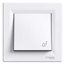 Asfora N101 (egypólusú) nyomókapcsoló Kerettel Csengőjeles Rugós Fehér