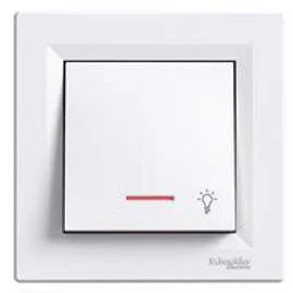 Asfora N101 (egypólusú) nyomókapcs. Kerettel Jelzőfényes Lámpajeles Rugós Fehér