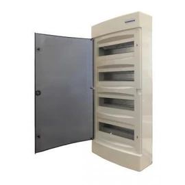 Kiselosztó fk. 48M (4x12M) átlátszó AJTÓ IP40 PE+N-el Schrack