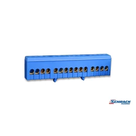 Nulla csavarosléc N-kapocs 15x10/16mm2 kék szigetelt