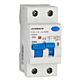 Schrack Fi relé + kismegszakító 1P+N C 25A 6kA 30mA "A" RCBO