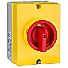 Vész- ki Főkapcsoló tokozott 32A 11kW 4P piros/sárga lakatolható Schrack