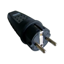 TRACON Csatlakozó dugó védőérintkezővel, gumi 16A, 2P+E, IP44