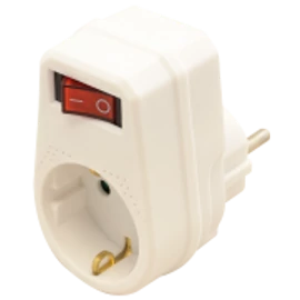 TRACON Csatlakozóaljzat adapter kapcsolóval, fehér 250 VAC,16A ,max. 3680 W 1-es KACS1