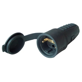 TRACON Csatlakozóaljzat oldalsó védőérintkezővel, gumi 16A, 2P+E, IP44