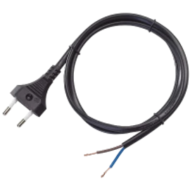 TRACON Csatlakozódugó (EURO) kábellel, fekete 2×0,75mm2, 2m, 600W