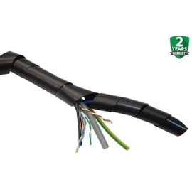 Vezetékösszefogó rendező szalagspirál, fekete 4-20mm 12m