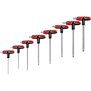 Imbuszkulcs készlet T-kulcs gömbvégű 8 db, 2.5-10 mm