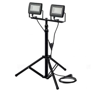 LED állványos reflektor 2X30W, SLIM 5400lm, 220-240VAC, IP65, 4000K, fekete