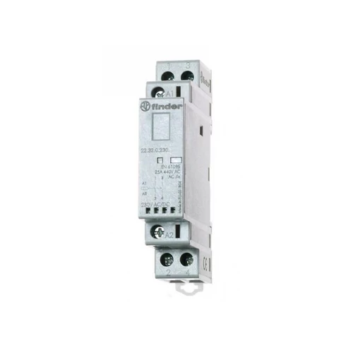 Mágneskapcsoló 25A 1NO+1NC 230V AC/DC 1mod. Finder