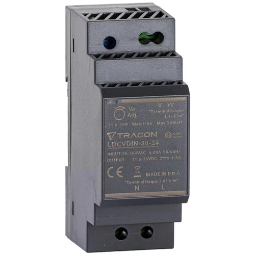 DIN sínre szerelhető tápegység szabályozható DC kimenettel 1,5A 36W DC24V