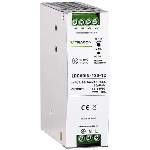 DIN sínre szerelhető tápegység szabályozható DC kimenettel 10A 120W DC12V