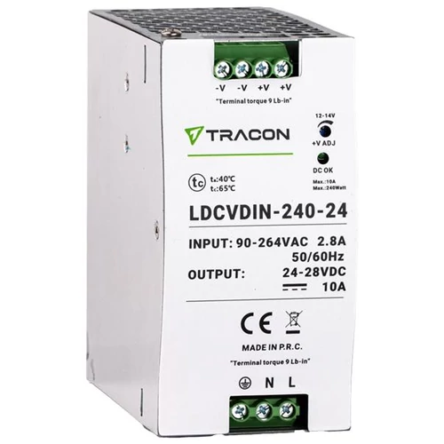 DIN sínre szerelhető tápegység szabályozható DC kimenettel 10A 240W DC24V