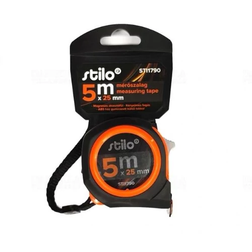 Mérőszalag 5m x 25mm mágneses, gumis ház