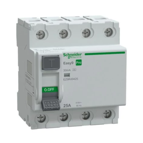 Schneider - Áram-védőkapcsoló, A osztály, 4P, 25A, 30mA - Easy9 Pro