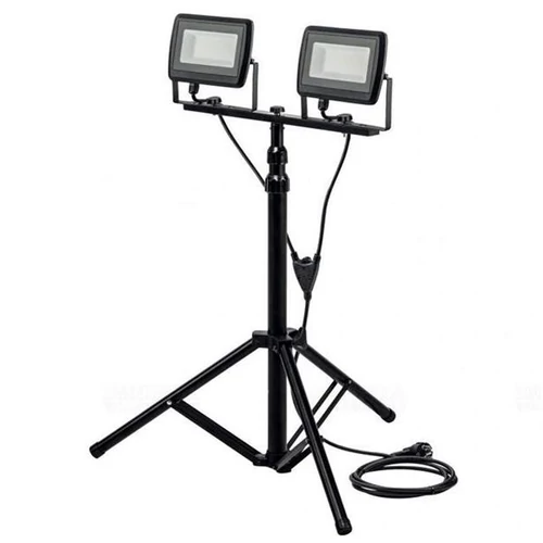 LED állványos reflektor 2X30W, SLIM 5400lm, 220-240VAC, IP65, 4000K, fekete