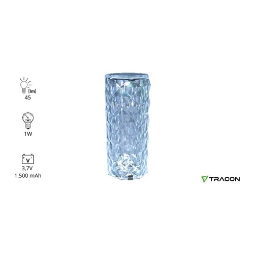 Tracon asztali akkumulátoros LED díszlámpa, henger RGB