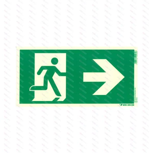 Menekülési út jobbra (ISO) 297x148mm UTM utánvilágító PVC tábla
