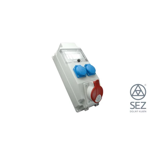 SEZ - Szerelt ipari doboz fali 1x3P+N+F 32A alj + 2x2P+F alj vezetékkel előszerelt
