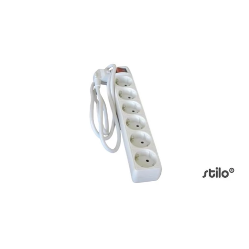 Hosszabbító 6db aljzat, 1,5fm vezetékkel, kapcsolóval, 3x1,5 mm2, fehér