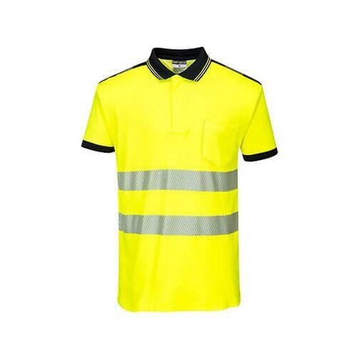 T180 - Jól láthatósági Vision pólóing - sárga/fekete