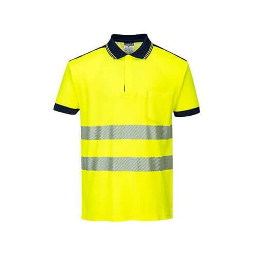 T180 - Jól láthatósági Vision pólóing - sárga/navy