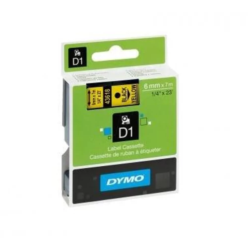 Dymo kazetta D1 6mm x 7m fekete/sárga