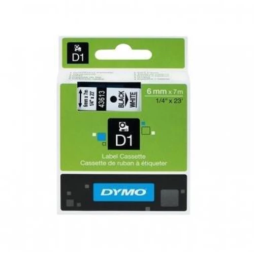 Dymo kazetta D1 6mm x 7m fekete/fehér