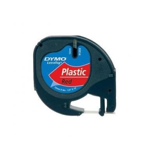 Dymo kazetta műanyag 12mm x 4m piros Letratag
