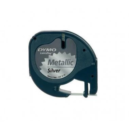 Dymo kazetta műanyag 12mm x 4m metál ezüst Letratag (91208)