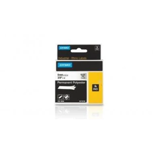 Dymo kazetta ID1-es Polyészter 9mmx5,5m fekete/víztiszta 18508