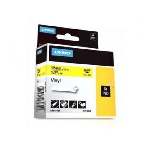 Dymo szalag színes vinyl 12mmx5,5m,fekete/sárga
