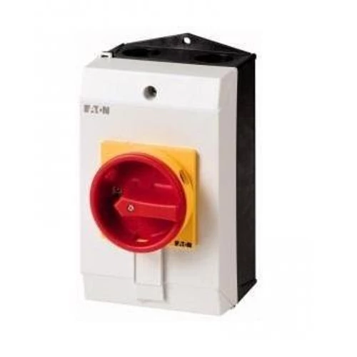 Főkapcsoló tokozott 20A 6,5kW 3P pir/sá lak. Vész-ki T0-2-1/I1/SVB Eaton