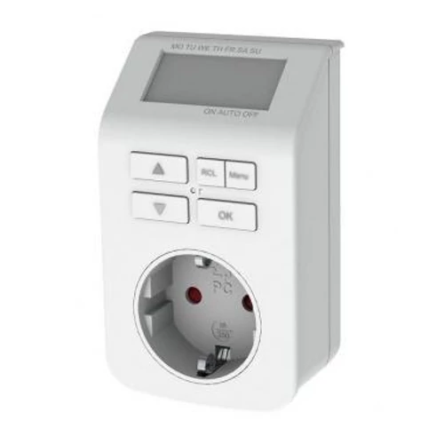 Kapcsoló óra digitális heti 16A 230V dugaljba Gao
