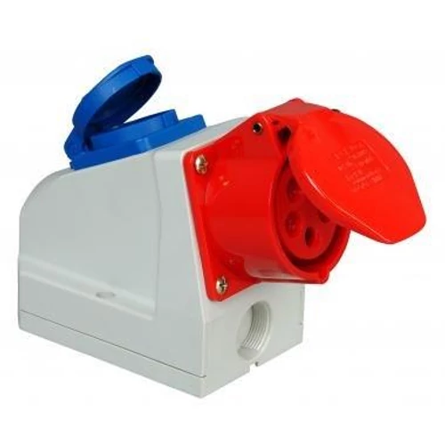 Ipari aljzat ráépíthető dafr-164 16A 415V/AC 5P piros + 2P+F IP44 Kopp 3db