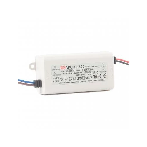 LED Trafó 12W 9-36V (350mA) IP30 MeanWell